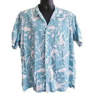 Mens Columbia PFG Shirt Blue White Fish Marlin Fishing Short Sleeve